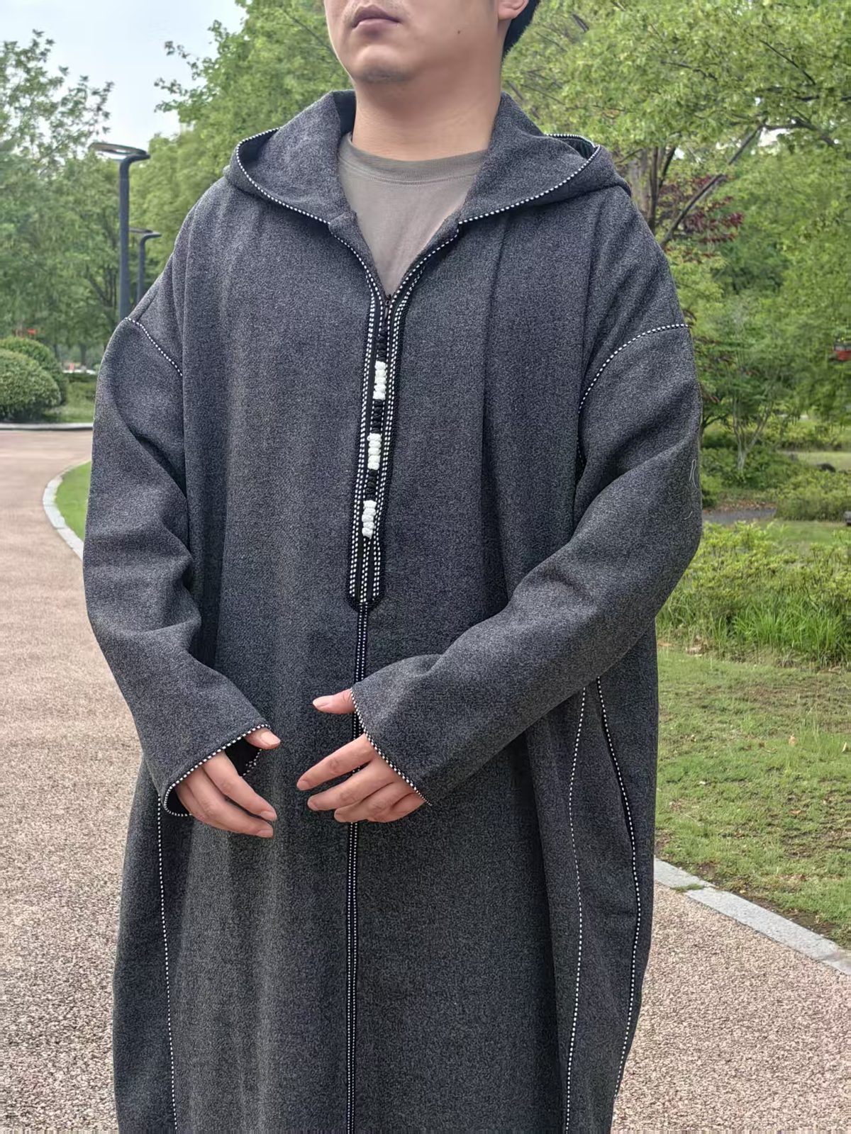 Wool Djellaba Charcoal